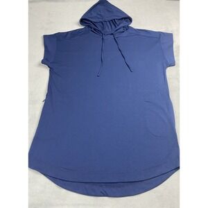Title Nine Navy Blue Hooded Swim Coverup- XL